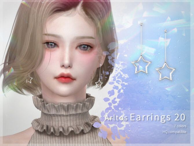 Sims 4 Long star earrings 20 by Arltos at TSR