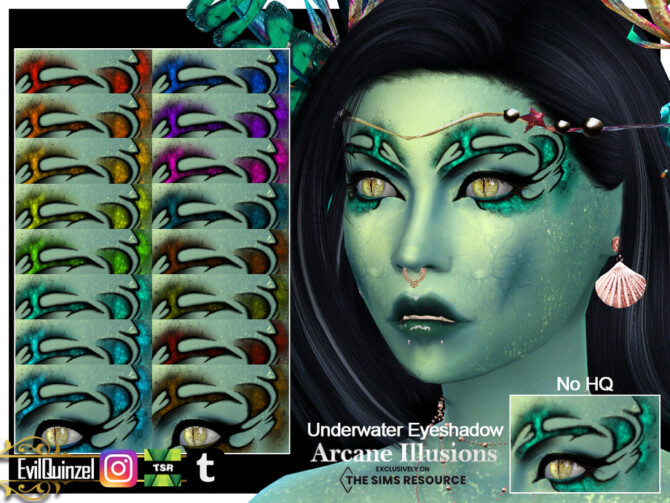 Sims 4 Arcane Illusions   Underwater Eyeshadow by EvilQuinzel at TSR