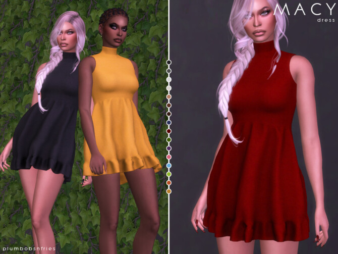 Sims 4 MACY dress by Plumbobs n Fries at TSR
