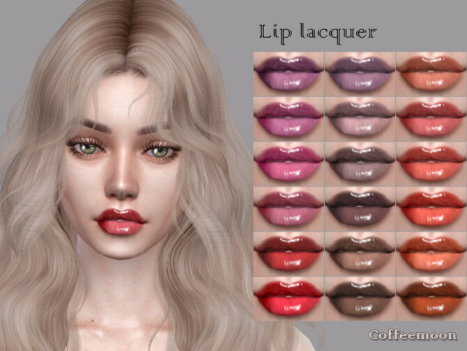Sims 4 Lip lacquer by coffeemoon at TSR