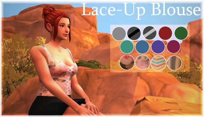 Sims 4 Lace Up Blouse by KasuRequiem at Mod The Sims 4