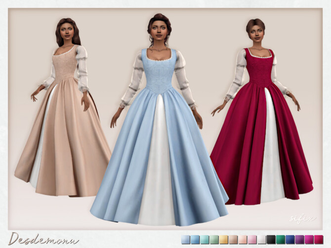 Sims 4 Desdemona Dress by Sifix at TSR