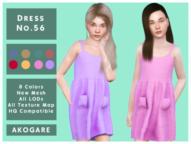 Sims 4 Dress No.56 by  Akogare  at TSR
