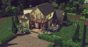 Craftsman Cabin No CC by zhepomme at Mod The Sims 4