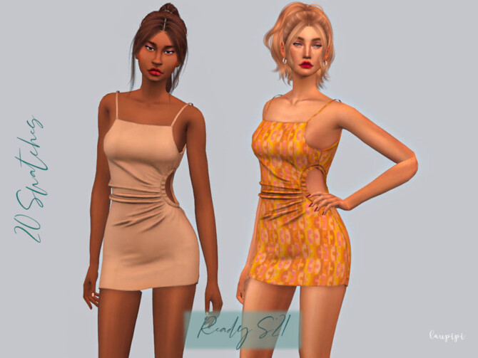 Sims 4 Cut out Dress DR434 by laupipi at TSR