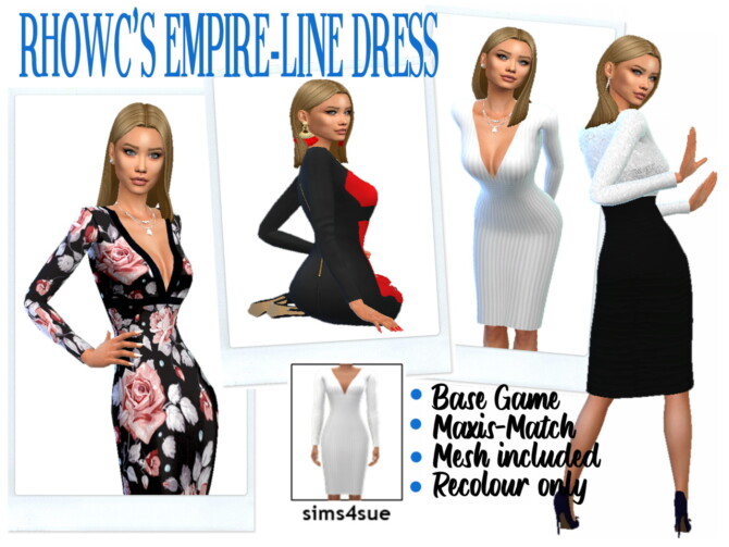 Sims 4 RHOWC’S EMPIRE LINE DRESS at Sims4Sue