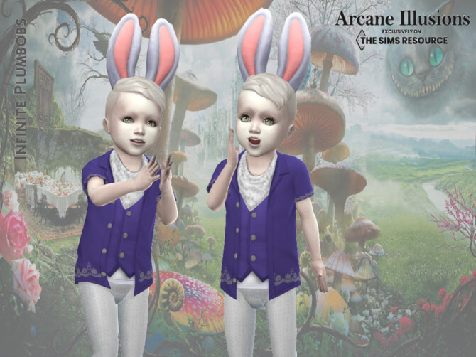 Sims 4 Arcane Illusions Toddler White Rabbit Shirt by InfinitePlumbobs at TSR