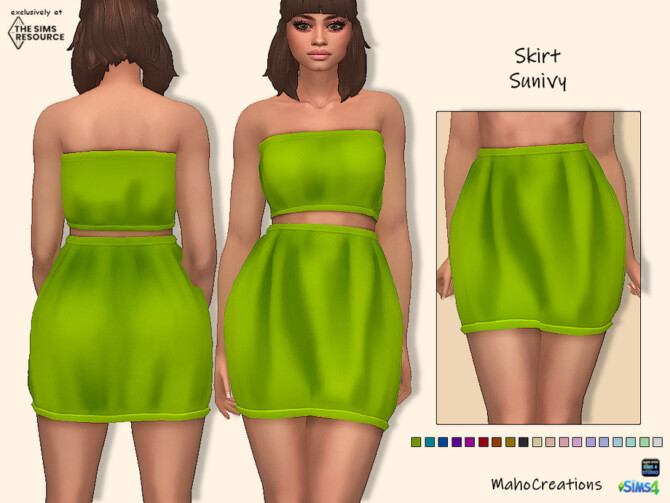 Sims 4 Skirt Sunivy by MahoCreations at TSR