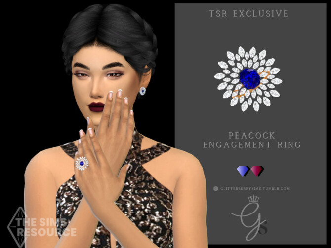 Sims 4 Peacock Engagement Ring by Glitterberryfly at TSR
