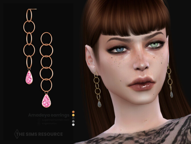 Sims 4 Amadeya earrings by sugar owl at TSR