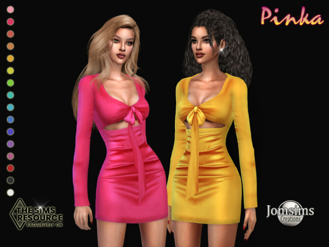 Sims 4 Pinka dress by jomsims at TSR