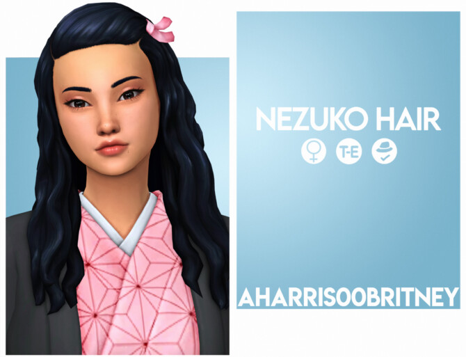 Sims 4 Nezuko Hair at AHarris00Britney