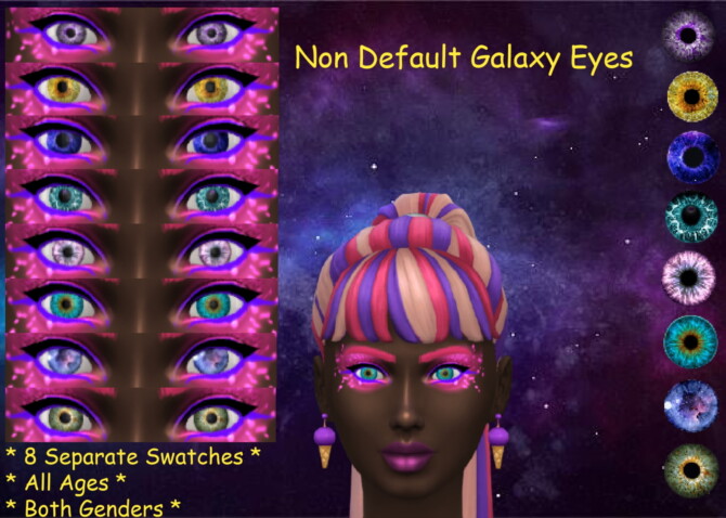 Sims 4 Non Default Galaxy Eyes by jwjj420 at Mod The Sims 4