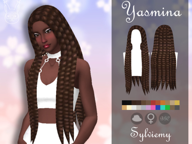 Sims 4 Yasmina Hair by Sylviemy at TSR