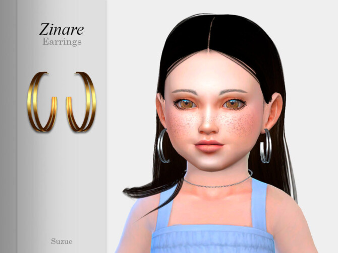 Sims 4 Zinare Earrings Toddler by Suzue at TSR
