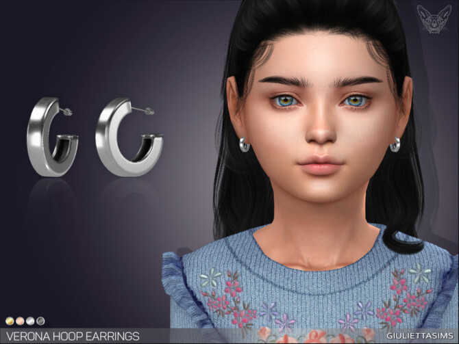 Sims 4 Verona Hoop Earrings For Kids by feyona at TSR