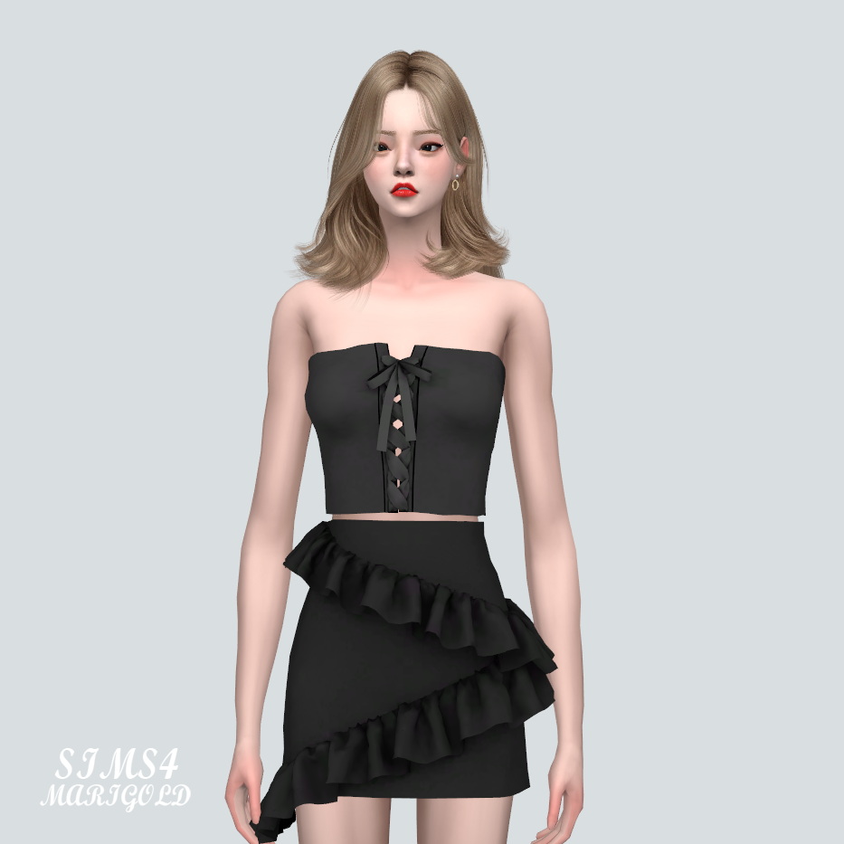 Ribbon Bustier 777 S TT at Marigold » Sims 4 Updates