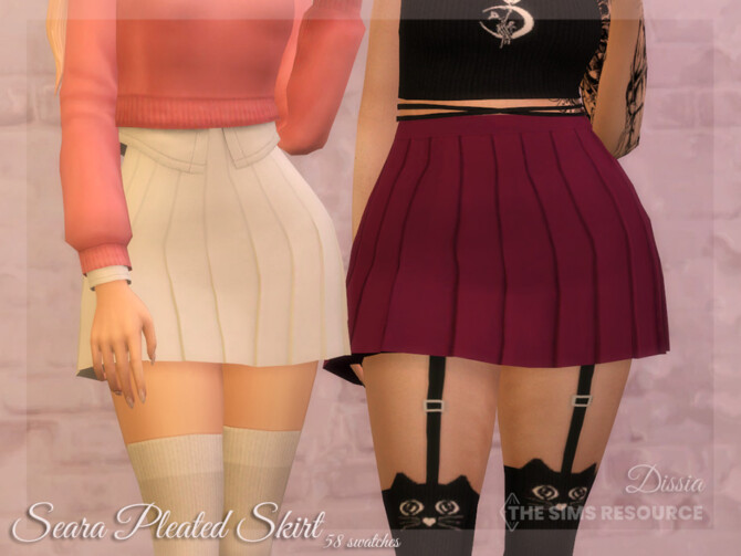 Sims 4 Seara Pleated Skirt by Dissia at TSR