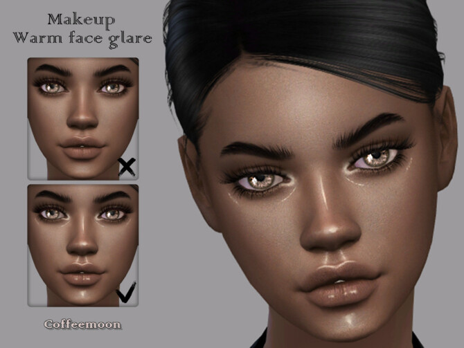 Sims 4 Warm face glare (Makeup) by coffeemoon at TSR