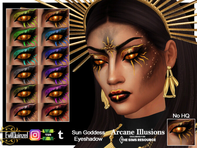 Sims 4 Arcane Illusions   Sun Goddess Eyeshadow by EvilQuinzel at TSR