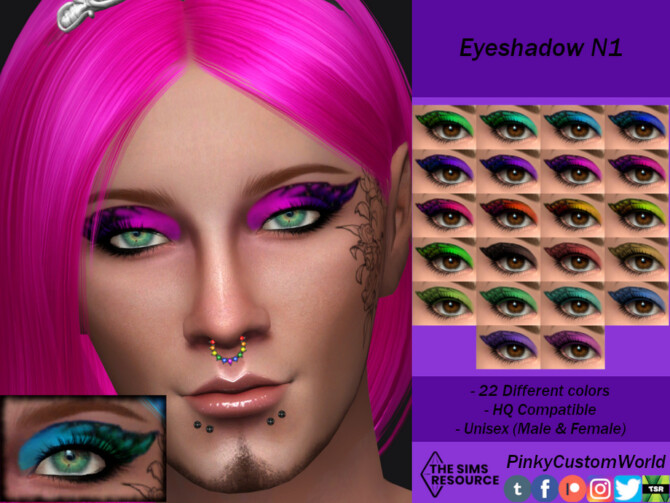 Sims 4 Eyeshadow N1 by PinkyCustomWorld at TSR