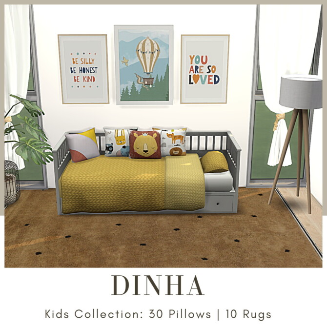 Sims 4 Kids Collection: Pillows & Rugs at Dinha Gamer