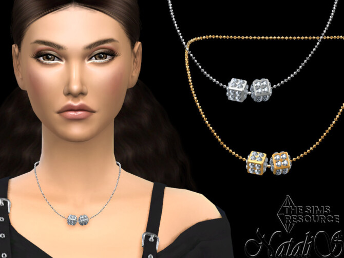 Sims 4 Cube pave chain necklace by NataliS at TSR