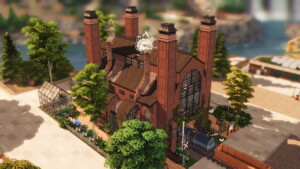 NO CC Old Factory (Community Garden) by plumbobkingdom at Mod The Sims 4