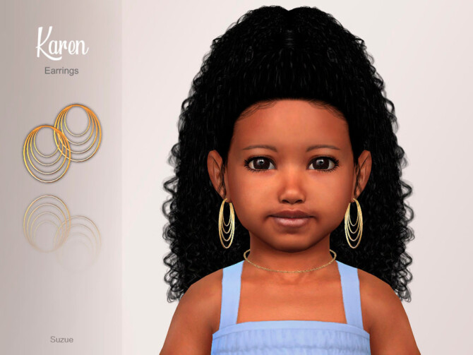 Sims 4 Karen Earrings Toddler by Suzue at TSR