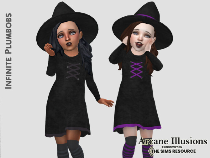 Sims 4 Arcane Illusions Toddler Witches Dress by InfinitePlumbobs at TSR