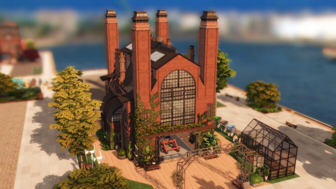 Sims 4 NO CC Old Factory (Community Garden) by plumbobkingdom at Mod The Sims 4