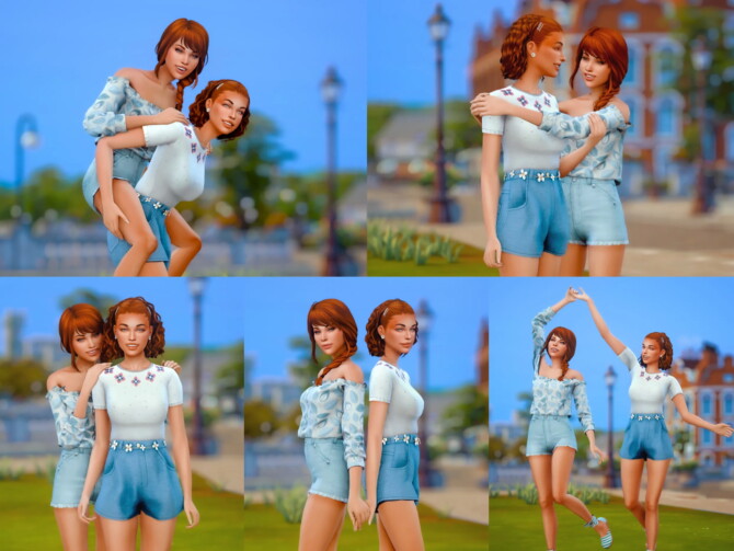 Sims 4 Sisters Pose Pack at Katverse