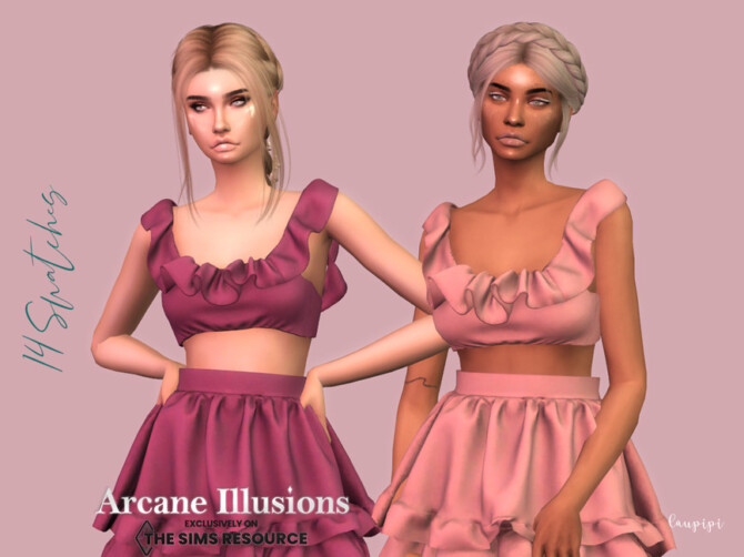 Sims 4 Arcane Ilusions   Ruffle Top by laupipi at TSR