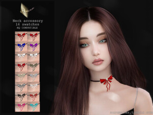 Bow Neck Accessory for females by Aurum at TSR
