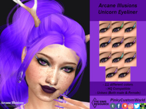 Arcane Illusions – Unicorn Eyeliner by PinkyCustomWorld at TSR