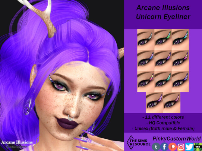 Sims 4 Arcane Illusions   Unicorn Eyeliner by PinkyCustomWorld at TSR