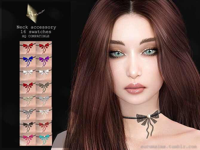 Sims 4 Bow Neck Accessory for females by Aurum at TSR