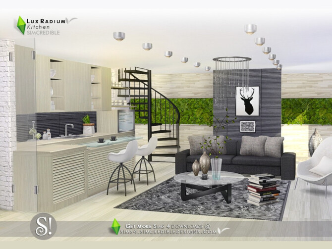 Sims 4 Lux Radium Kitchen by SIMcredible at TSR