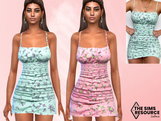 Sims 4 Floral Mini Dresses by Saliwa at TSR