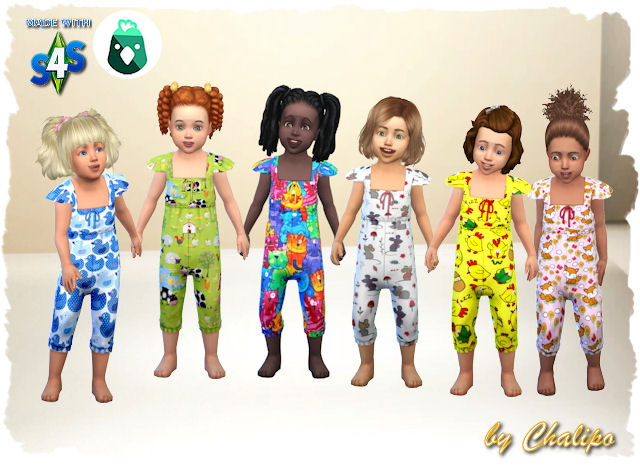 Sims 4 Toddler Overall Country Life by Chalipo at All 4 Sims