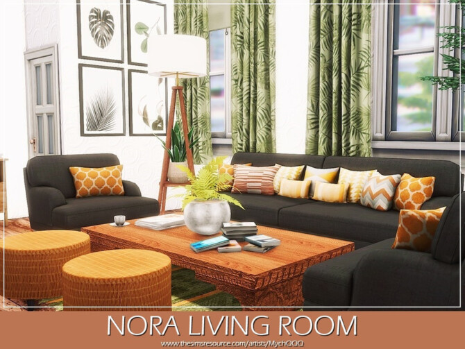 Sims 4 Nora Living Room by MychQQQ at TSR