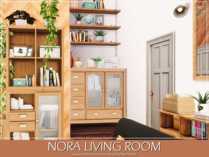 Sims 4 Nora Living Room by MychQQQ at TSR