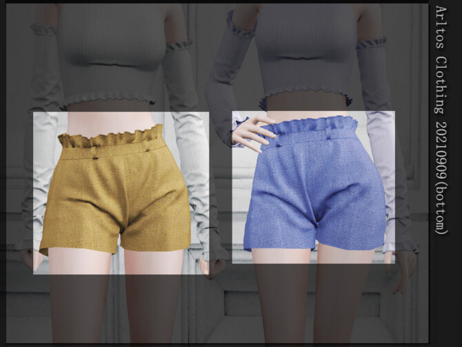 Sims 4 Linen shorts (Bottom) 20210909 by Arltos at TSR