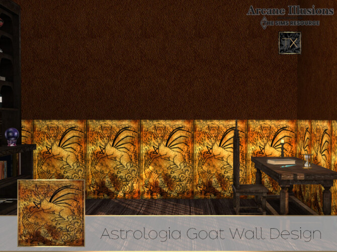 Sims 4 Arcane Illusions   Astrologia Goat Wall Design by theeaax at TSR