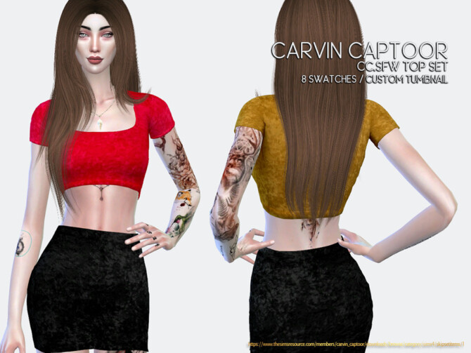 Sims 4 SFW Top Set by carvin captoor at TSR