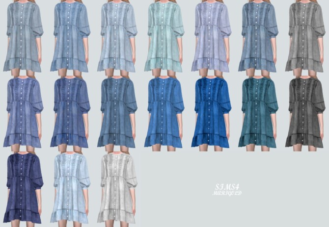 Sims 4 Denim Mini Dress 91 at Marigold