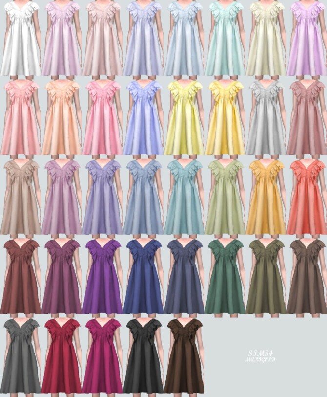 Sims 4 Sleeveless Frill Mini Dress at Marigold