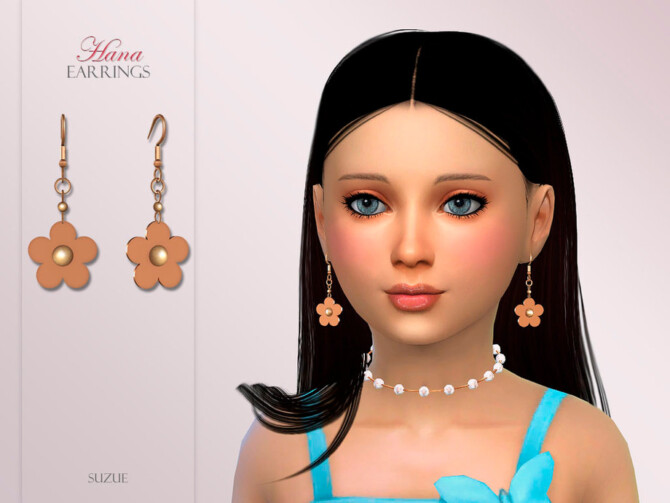 Sims 4 Hana Earrings Child by Suzue at TSR