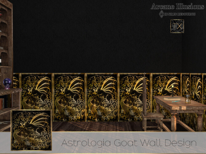 Sims 4 Arcane Illusions   Astrologia Goat Wall Design by theeaax at TSR