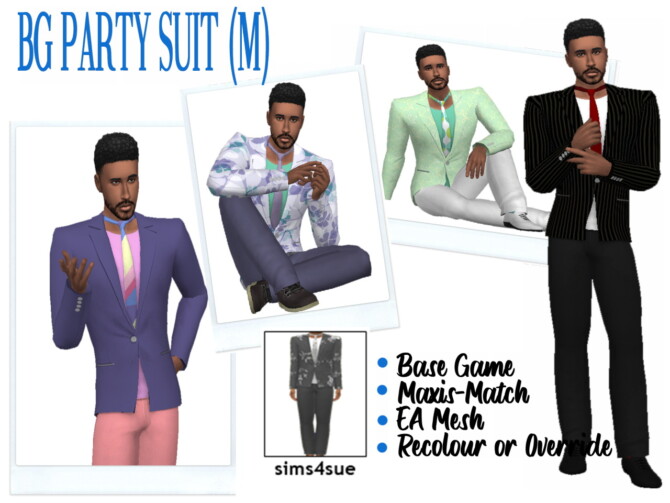 Sims 4 BG PARTY SUIT (M) at Sims4Sue